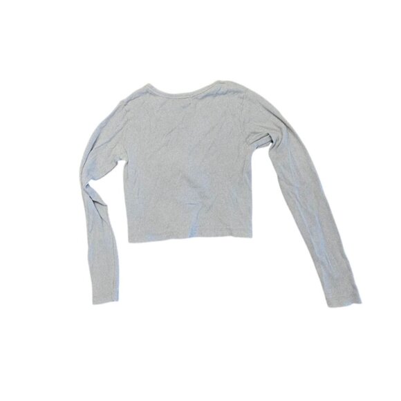 Urban nation baby t ribbed small blue long sleeve crop Y2k 100%cotton - Picture 2 of 9